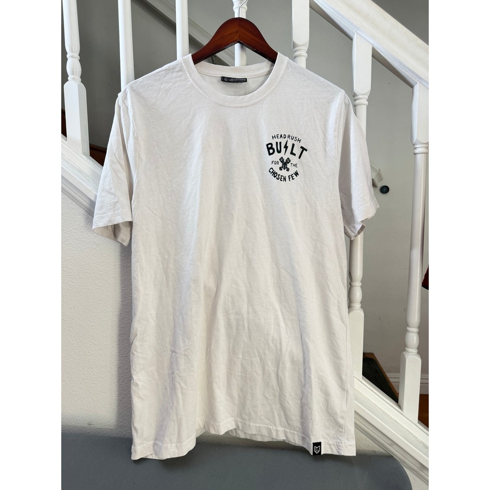 Headrush Mens White Built For The Chosen Few HR Motor Inc Graphic T-Shirt Size M